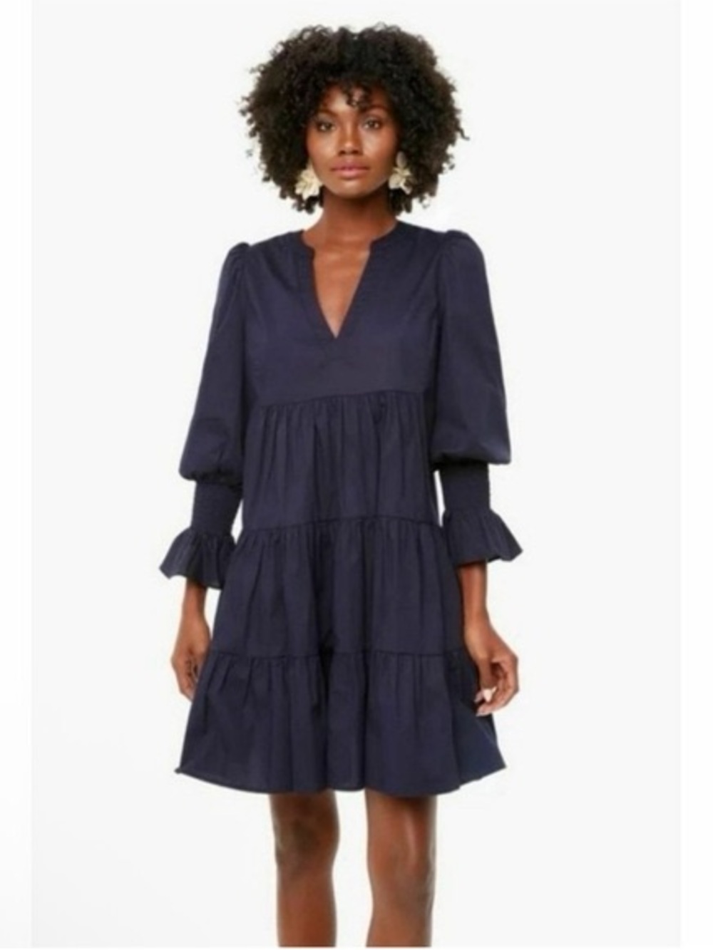 Pomander Place Navy Blue Kenzo Ruffle Dress size XS